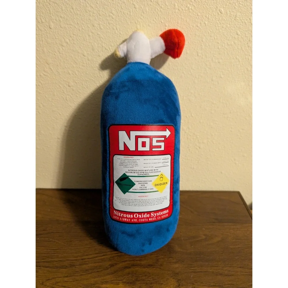 Nitrous Oxide Plush NOS Bottle Soft Pillow Car Decor Backrest Fast And Furious